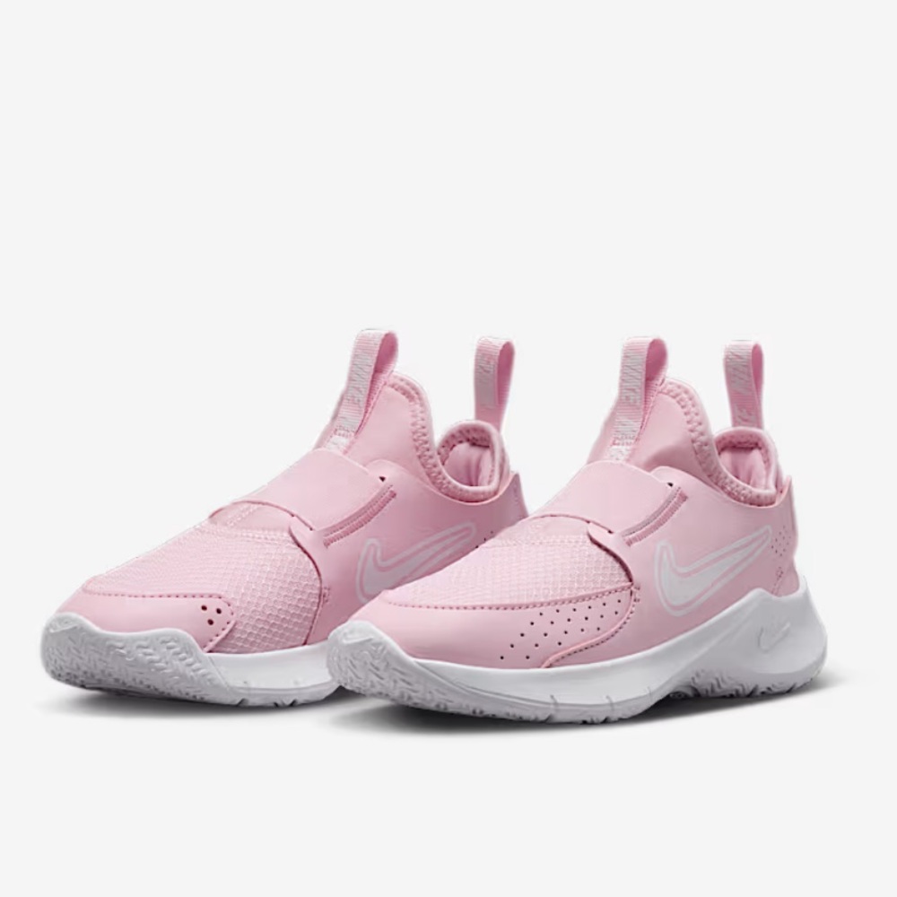 Nike Flex Runner 3 Kids Light Pink and White Slip On Sneakers 9C